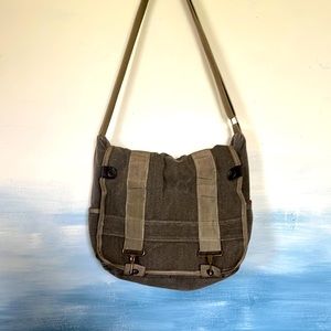 Military style Army green laptop and book bag